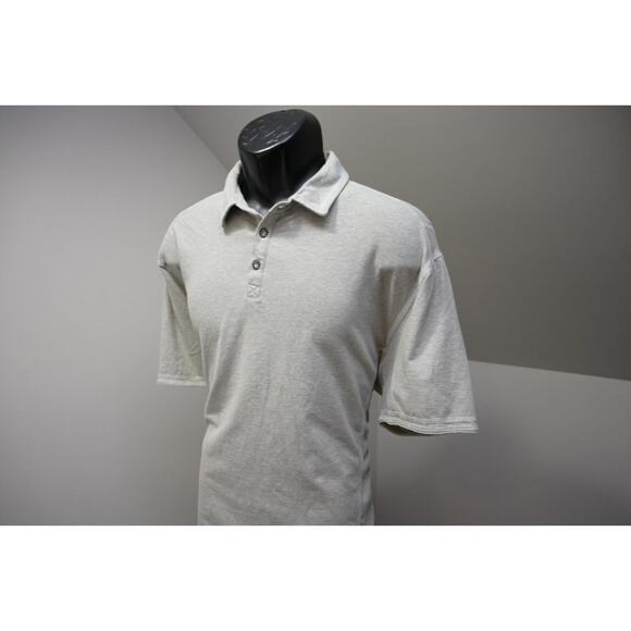 BKE Buckle Gray/White Polo Stretch Slim Fit Short Sleeve Shirt Mens Size 2XL XXL - Picture 1 of 7